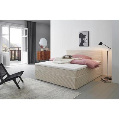 P & B , Creme , Holz , Tanne,Tanne , massiv , H3 , 180x200 cm , gepolstertes Kopfteil, Topper durchgehend, in verschiedenen Größen erhältlich , P & B , Creme , Holz , Tanne,Tanne , massiv , H3 , 180x200 cm , gepolstertes Kopfteil, Topper durchgehend, in verschiedenen Größen erhältlich ,