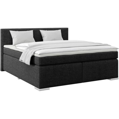 Möbelix , Schwarz , Holz, Textil , H3 , 180x200 cm , Matratze, gepolstertes Kopfteil, Federkernmatratze , Möbelix , Schwarz , Holz, Textil , H3 , 180x200 cm , Matratze, gepolstertes Kopfteil, Federkernmatratze ,