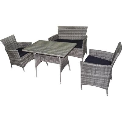 Beldano , Anthrazit, Grau , Metall, Kunststoff, Glas , Uni , 110x80x61 cm , Gartenmöbel, Loungemöbel, Loungegarnituren Beldano , Anthrazit, Grau , Metall, Kunststoff, Glas , Uni , 110x80x61 cm , Gartenmöbel, Loungemöbel, Loungegarnituren