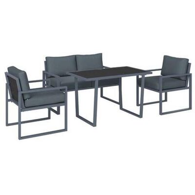Beldano , Schwarz, Dunkelgrau , Metall, Glas, Textil , Füllung: Schaumstoff,Polyester , Gartenmöbel, Loungemöbel, Loungegarnituren Beldano , Schwarz, Dunkelgrau , Metall, Glas, Textil , Füllung: Schaumstoff,Polyester , Gartenmöbel, Loungemöbel, Loungegarnituren