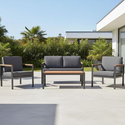 MERXX - Kavos - Graphit - Aluminium - Gartenlounge-Set MERXX - Kavos - Graphit - Aluminium - Gartenlounge-Set