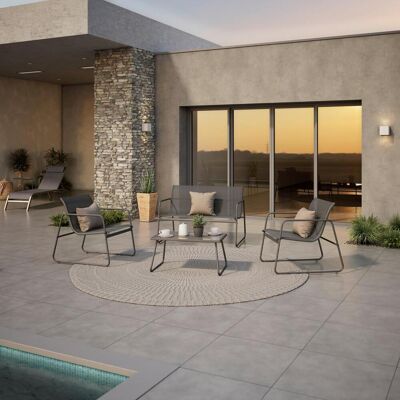 Luca Bessoni , Grau , Metall, Glas, Textil , Gartenmöbel, Loungemöbel, Loungegarnituren Luca Bessoni , Grau , Metall, Glas, Textil , Gartenmöbel, Loungemöbel, Loungegarnituren
