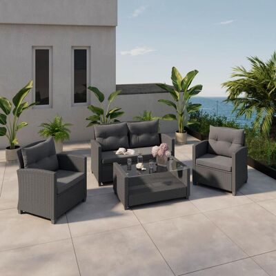 Beldano , Schwarz , Metall, Kunststoff, Glas, Textil , Gartenmöbel, Loungemöbel, Loungegarnituren Beldano , Schwarz , Metall, Kunststoff, Glas, Textil , Gartenmöbel, Loungemöbel, Loungegarnituren