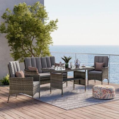Beldano , Grau , Metall, Kunststoff, Glas, Textil , Füllung: Schaumstoffflocken,Schaumstoffflocken , Tisch mit Glasplatte , Gartenmöbel, Loungemöbel, Loungegarnituren Beldano , Grau , Metall, Kunststoff, Glas, Textil , Füllung: Schaumstoffflocken,Schaumstoffflocken , Tisch mit Glasplatte , Gartenmöbel, Loungemöbel, Loungegarnituren