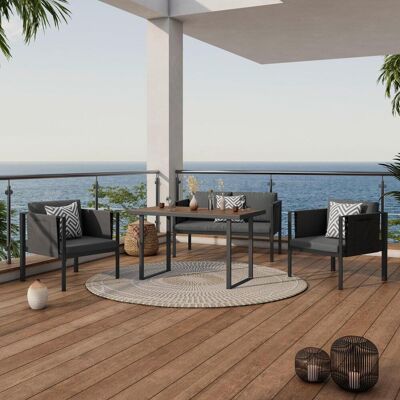 Beldano , Naturfarben, Schwarz, Dunkelgrau , Holz, Metall, Kunststoff , Füllung: Schaumstoff,Polyester , UV-beständig, wetterbeständig , Gartenmöbel, Loungemöbel, Loungegarnituren Beldano , Naturfarben, Schwarz, Dunkelgrau , Holz, Metall, Kunststoff , Füllung: Schaumstoff,Polyester , UV-beständig, wetterbeständig , Gartenmöbel, Loungemöbel, Loungegarnituren