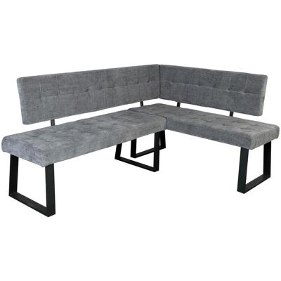 Mid.you , Hellgrau , Metall, Textil , 185x134 cm , Esszimmer, Bänke, Polsterbänke Mid.you , Hellgrau , Metall, Textil , 185x134 cm , Esszimmer, Bänke, Polsterbänke