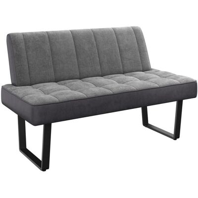 Mid.you , Schwarz, Hellgrau , Metall, Textil , 140x86x70 cm , Esszimmer, Bänke, Polsterbänke Mid.you , Schwarz, Hellgrau , Metall, Textil , 140x86x70 cm , Esszimmer, Bänke, Polsterbänke