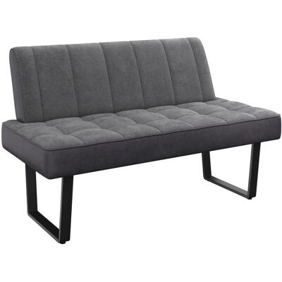 Mid.you , Grau, Schwarz , Metall, Textil , 140x86x70 cm , Esszimmer, Bänke, Polsterbänke Mid.you , Grau, Schwarz , Metall, Textil , 140x86x70 cm , Esszimmer, Bänke, Polsterbänke