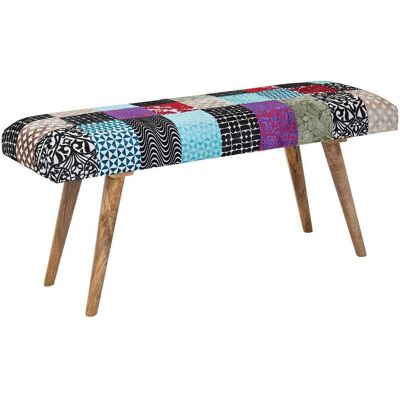 Mid.you , Mehrfarbig , Textil , Mangoholz , massiv , 117x51x38 cm , Esszimmer, Bänke, Polsterbänke Mid.you , Mehrfarbig , Textil , Mangoholz , massiv , 117x51x38 cm , Esszimmer, Bänke, Polsterbänke