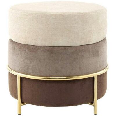 Kayoom , Creme, Goldfarben , Metall, Textil, Holzwerkstoff , rund , 48.5x46x48.5 cm , Wohnzimmer, Hocker, Hocker Kayoom , Creme, Goldfarben , Metall, Textil, Holzwerkstoff , rund , 48.5x46x48.5 cm , Wohnzimmer, Hocker, Hocker