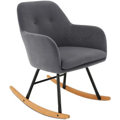 Mid.you , Grau, Naturfarben, Schwarz , Holz, Metall, Textil , Buche , massiv , 58x76x61 cm , Wohnzimmer, Sessel, Schaukelstühle Mid.you , Grau, Naturfarben, Schwarz , Holz, Metall, Textil , Buche , massiv , 58x76x61 cm , Wohnzimmer, Sessel, Schaukelstühle