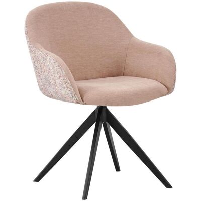Mid.you , Schwarz, Sandfarben , Metall, Textil , 63x84x63 cm , Sitzfläche 360° drehbar , Esszimmer, Esszimmerstühle, Polsterstühle Mid.you , Schwarz, Sandfarben , Metall, Textil , 63x84x63 cm , Sitzfläche 360° drehbar , Esszimmer, Esszimmerstühle, Polsterstühle