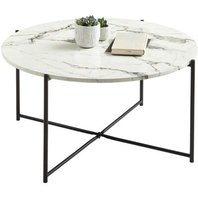 Mid.you , Schwarz, Weiß , Metall, Holzwerkstoff , Marmoroptik , rund , 83x40x83 cm , Wohnzimmer, Wohnzimmertische, Couchtische, Couchtische rund Mid.you , Schwarz, Weiß , Metall, Holzwerkstoff , Marmoroptik , rund , 83x40x83 cm , Wohnzimmer, Wohnzimmertische, Couchtische, Couchtische rund