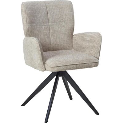 Mid.you , Schwarz, Beige , Holz, Metall, Textil , Pappel , Sperrholz , 60x89x63 cm , Bsci , Sitzfläche 360° drehbar, inklusive Armlehnen , Esszimmer, Esszimmerstühle, Polsterstühle Mid.you , Schwarz, Beige , Holz, Metall, Textil , Pappel , Sperrholz , 60x89x63 cm , Bsci , Sitzfläche 360° drehbar, inklusive Armlehnen , Esszimmer, Esszimmerstühle, Polsterstühle
