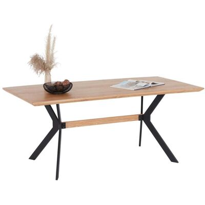 Möbelix , Schwarz, Eichefarben , Metall, Holzwerkstoff , furniert , 180x76x90 cm , Möbelix , Schwarz, Eichefarben , Metall, Holzwerkstoff , furniert , 180x76x90 cm ,