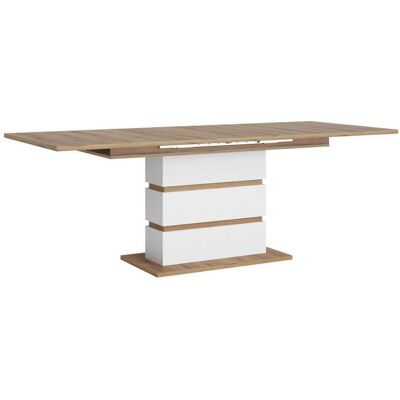 Möbelix , Weiß, Eichefarben , Holzwerkstoff , rechteckig , 180-220x76.3x90 cm , ausziehbar , Möbelix , Weiß, Eichefarben , Holzwerkstoff , rechteckig , 180-220x76.3x90 cm , ausziehbar ,