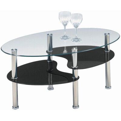 MÖBELIX , Klar, Schwarz , Metall , oval , 90x45x55 cm , Wohnzimmer, Wohnzimmertische, Couchtische, Couchtische rund MÖBELIX , Klar, Schwarz , Metall , oval , 90x45x55 cm , Wohnzimmer, Wohnzimmertische, Couchtische, Couchtische rund
