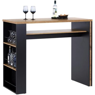 Möbelix , Schwarz, Eichefarben , Holzwerkstoff , rechteckig , 55x110.5x138 cm , Stauraum , Esszimmer, Barmöbel, Bartische Möbelix , Schwarz, Eichefarben , Holzwerkstoff , rechteckig , 55x110.5x138 cm , Stauraum , Esszimmer, Barmöbel, Bartische