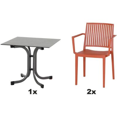 Siena Garden , Anthrazit, Rot , Metall, Kunststoff, Holzwerkstoff , 57x80x56 cm , Tisch klappbar, gastro- und objekttauglich, wetterbeständig, Stühle stapelbar, geeignet für Balkon , Siena Garden , Anthrazit, Rot , Metall, Kunststoff, Holzwerkstoff , 57x80x56 cm , Tisch klappbar, gastro- und objekttauglich, wetterbeständig, Stühle stapelbar, geeignet für Balkon ,