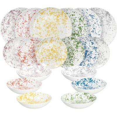 Tognana , Blau, Grau, Grün, Lila, Dunkelrot, Hellgelb , Keramik , Abstraktes , ISO 9001 , lebensmittelecht , Kochen & Essen, Geschirr, Geschirrsets, Kombiservices Tognana , Blau, Grau, Grün, Lila, Dunkelrot, Hellgelb , Keramik , Abstraktes , ISO 9001 , lebensmittelecht , Kochen & Essen, Geschirr, Geschirrsets, Kombiservices