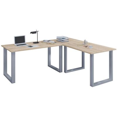 VCM Büro Lona Schreibtisch - Sonoma Eiche U-Fuß-Gestell Silber VCM Büro Lona Schreibtisch - Sonoma Eiche U-Fuß-Gestell Silber