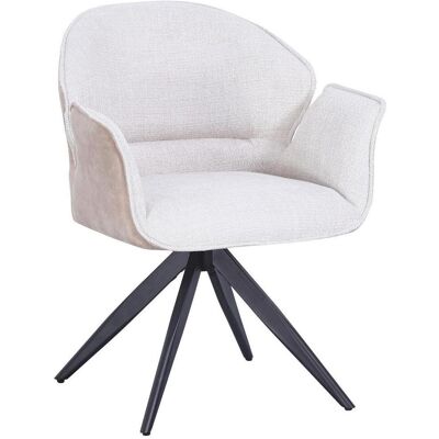 Mid.you , Schwarz, Beige , Metall, Textil , 61x81x60 cm , Sitzfläche 360° drehbar , Esszimmer, Esszimmerstühle, Polsterstühle Mid.you , Schwarz, Beige , Metall, Textil , 61x81x60 cm , Sitzfläche 360° drehbar , Esszimmer, Esszimmerstühle, Polsterstühle
