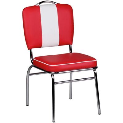 Mid.you , Rot, Weiß , Metall , Streifen , 47x90x45 cm , Esszimmer, Esszimmerstühle, Polsterstühle Mid.you , Rot, Weiß , Metall , Streifen , 47x90x45 cm , Esszimmer, Esszimmerstühle, Polsterstühle