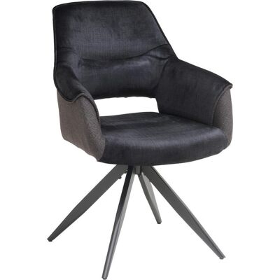 Mid.you , Schwarz, Dunkelgrau , Metall, Textil , 62x86x64 cm , Sitzfläche 360° drehbar , Esszimmer, Esszimmerstühle, Polsterstühle Mid.you , Schwarz, Dunkelgrau , Metall, Textil , 62x86x64 cm , Sitzfläche 360° drehbar , Esszimmer, Esszimmerstühle, Polsterstühle
