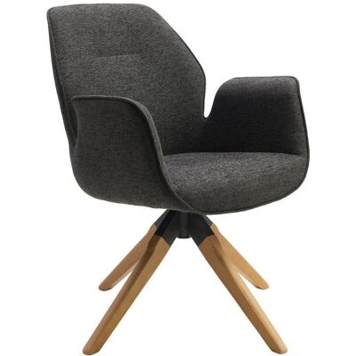 Mid.you , Anthrazit, Naturfarben , Holz, Textil , Eiche , massiv , 61x84x62 cm , Sitzfläche 360° drehbar , Esszimmer, Esszimmerstühle, Polsterstühle Mid.you , Anthrazit, Naturfarben , Holz, Textil , Eiche , massiv , 61x84x62 cm , Sitzfläche 360° drehbar , Esszimmer, Esszimmerstühle, Polsterstühle