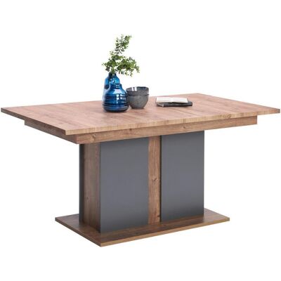 Livetastic , Graphitfarben, Eichefarben , Holzwerkstoff , rechteckig , 90x76x160 cm , ausziehbar , Livetastic , Graphitfarben, Eichefarben , Holzwerkstoff , rechteckig , 90x76x160 cm , ausziehbar ,