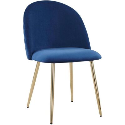 Mid.you , Blau, Goldfarben , Metall, Textil , 51x79x58 cm , Esszimmer, Esszimmerstühle, Polsterstühle Mid.you , Blau, Goldfarben , Metall, Textil , 51x79x58 cm , Esszimmer, Esszimmerstühle, Polsterstühle