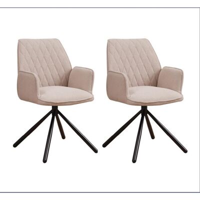 Mid.you , Beige , Metall , Uni , 56x97x53 cm , Sitzfläche 180° drehbar, automatische Rückholfunktion , Esszimmer, Esszimmerstühle, Armlehnstühle Mid.you , Beige , Metall , Uni , 56x97x53 cm , Sitzfläche 180° drehbar, automatische Rückholfunktion , Esszimmer, Esszimmerstühle, Armlehnstühle
