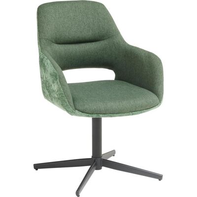Mid.you , Grün, Schwarz , Metall, Textil , 61x85x63 cm , Sitzfläche 360° drehbar , Esszimmer, Esszimmerstühle, Polsterstühle Mid.you , Grün, Schwarz , Metall, Textil , 61x85x63 cm , Sitzfläche 360° drehbar , Esszimmer, Esszimmerstühle, Polsterstühle
