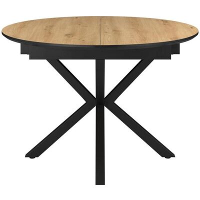 Möbelix , Naturfarben, Schwarz , Metall, Holzwerkstoff , rund , 110-150x75x110 cm , ausziehbar , Möbelix , Naturfarben, Schwarz , Metall, Holzwerkstoff , rund , 110-150x75x110 cm , ausziehbar ,