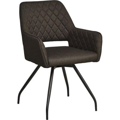 Mid.you , Schwarz, Graubraun , Holz, Metall, Textil , Pappel , Sperrholz , 57x85.5x60 cm , Bsci , Sitzfläche 360° drehbar, inklusive Armlehnen , Esszimmer, Esszimmerstühle, Polsterstühle Mid.you , Schwarz, Graubraun , Holz, Metall, Textil , Pappel , Sperrholz , 57x85.5x60 cm , Bsci , Sitzfläche 360° drehbar, inklusive Armlehnen , Esszimmer, Esszimmerstühle, Polsterstühle