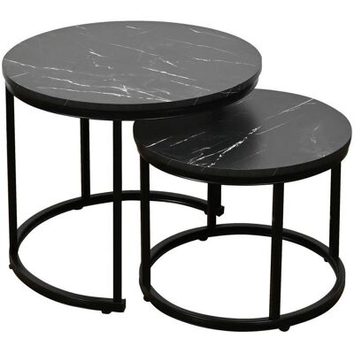 Möbelix , Schwarz , Metall, Holzwerkstoff , Marmoroptik , rund , 53x53x45 cm , Kleinmöbel, Beistelltische Möbelix , Schwarz , Metall, Holzwerkstoff , Marmoroptik , rund , 53x53x45 cm , Kleinmöbel, Beistelltische