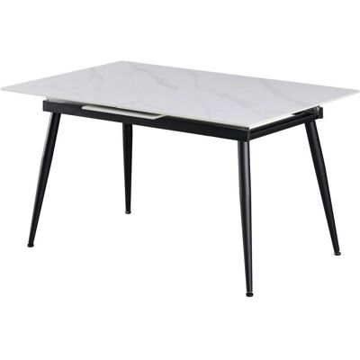 Möbelix , Schwarz, Weiß , Metall, Keramik , rechteckig , 140-180x75x90 cm , ausziehbar , Möbelix , Schwarz, Weiß , Metall, Keramik , rechteckig , 140-180x75x90 cm , ausziehbar ,
