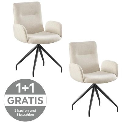 Mid.you , Schwarz, Beige , Metall, Textil , 57x89x62 cm , Sitzfläche 360° drehbar , Esszimmer, Esszimmerstühle, Polsterstühle Mid.you , Schwarz, Beige , Metall, Textil , 57x89x62 cm , Sitzfläche 360° drehbar , Esszimmer, Esszimmerstühle, Polsterstühle