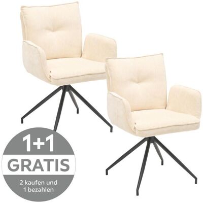 Mid.you , Schwarz, Beige , Metall, Textil , 58.5x86x66 cm , Sitzfläche 360° drehbar, inklusive Armlehnen , Esszimmer, Esszimmerstühle, Polsterstühle Mid.you , Schwarz, Beige , Metall, Textil , 58.5x86x66 cm , Sitzfläche 360° drehbar, inklusive Armlehnen , Esszimmer, Esszimmerstühle, Polsterstühle