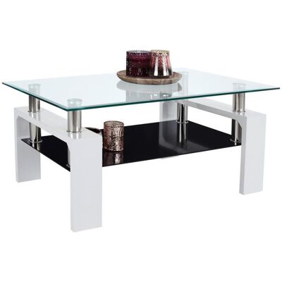 Möbelix , Klar, Schwarz, Weiß , Glas, Holzwerkstoff , rechteckig , 100x45x60 cm , Wohnzimmer, Wohnzimmertische, Couchtische, Couchtische Glas Möbelix , Klar, Schwarz, Weiß , Glas, Holzwerkstoff , rechteckig , 100x45x60 cm , Wohnzimmer, Wohnzimmertische, Couchtische, Couchtische Glas