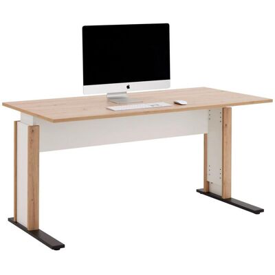 Möbelix , Weiß, Eiche Artisan , Metall, Holzwerkstoff , rechteckig , 160x71.5x80 cm , Kabeldurchlass , Büromöbel, Schreibtische, Schreibtische Möbelix , Weiß, Eiche Artisan , Metall, Holzwerkstoff , rechteckig , 160x71.5x80 cm , Kabeldurchlass , Büromöbel, Schreibtische, Schreibtische