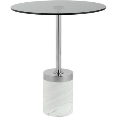 Kayoom , Weiß, Graphitfarben , Glas , rund , 46x53x46 cm , Kleinmöbel, Beistelltische Kayoom , Weiß, Graphitfarben , Glas , rund , 46x53x46 cm , Kleinmöbel, Beistelltische
