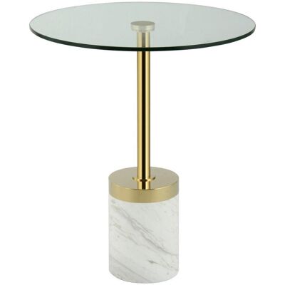 Kayoom , Weiß, Goldfarben , Glas , rund , 46x53x46 cm , Kleinmöbel, Beistelltische Kayoom , Weiß, Goldfarben , Glas , rund , 46x53x46 cm , Kleinmöbel, Beistelltische