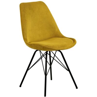 P & B , Gelb, Schwarz , Metall, Textil , 48.5x85.5x54 cm , Reach , Esszimmer, Esszimmerstühle, Polsterstühle P & B , Gelb, Schwarz , Metall, Textil , 48.5x85.5x54 cm , Reach , Esszimmer, Esszimmerstühle, Polsterstühle