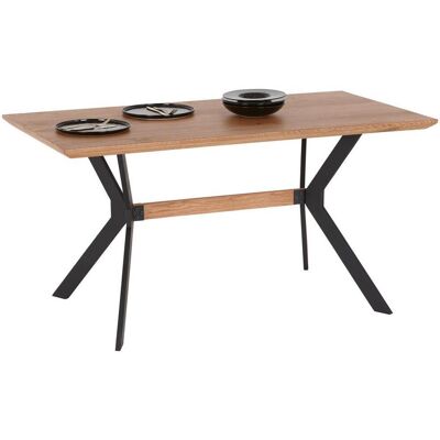 Möbelix , Schwarz, Eichefarben , Metall, Holzwerkstoff , furniert , rechteckig , 150x76x90 cm , Möbelix , Schwarz, Eichefarben , Metall, Holzwerkstoff , furniert , rechteckig , 150x76x90 cm ,
