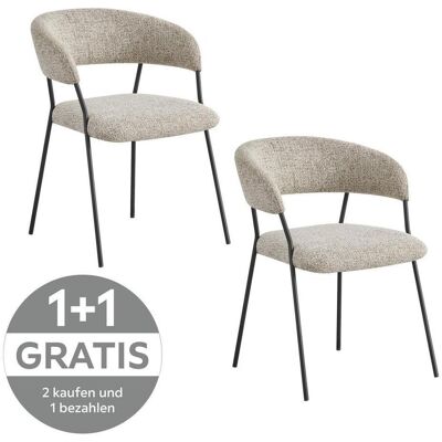 Mid.you , Grau, Schwarz , Metall, Textil , 58x76x61 cm , Esszimmer, Esszimmerstühle, Polsterstühle Mid.you , Grau, Schwarz , Metall, Textil , 58x76x61 cm , Esszimmer, Esszimmerstühle, Polsterstühle