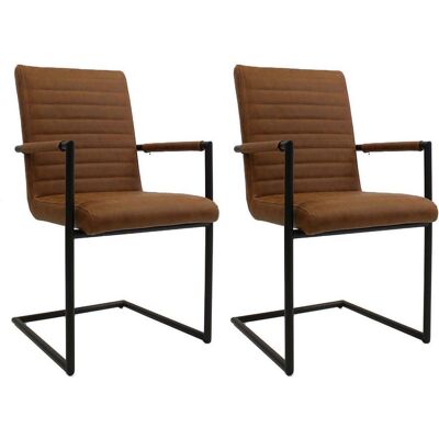 Mid.you , Cognac , Metall , Lederoptik , 54x97x57 cm , Esszimmer, Esszimmerstühle, Polsterstühle Mid.you , Cognac , Metall , Lederoptik , 54x97x57 cm , Esszimmer, Esszimmerstühle, Polsterstühle