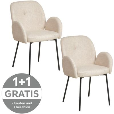 Mid.you , Schwarz, Beige , Holz, Metall, Textil , Pappel , Sperrholz , 62x85x64 cm , Bsci , inklusive Armlehnen , Esszimmer, Esszimmerstühle, Polsterstühle Mid.you , Schwarz, Beige , Holz, Metall, Textil , Pappel , Sperrholz , 62x85x64 cm , Bsci , inklusive Armlehnen , Esszimmer, Esszimmerstühle, Polsterstühle
