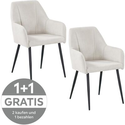 Mid.you , Schwarz, Beige , Metall, Textil , 58x86x61 cm , Esszimmer, Esszimmerstühle, Polsterstühle Mid.you , Schwarz, Beige , Metall, Textil , 58x86x61 cm , Esszimmer, Esszimmerstühle, Polsterstühle