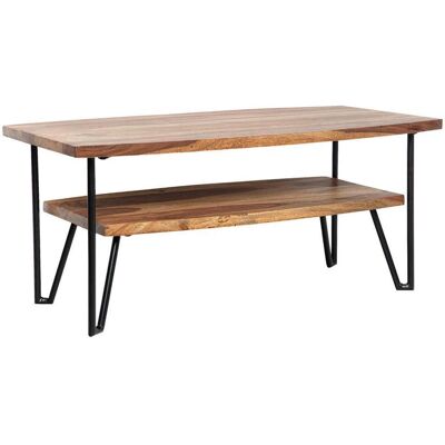 Sheesham Massivholz Couchtisch - Moderner Industrie-Stil - 90x50x40 cm Sheesham Massivholz Couchtisch - Moderner Industrie-Stil - 90x50x40 cm